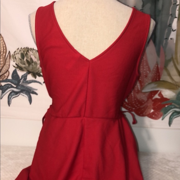 Beautiful Red Dress with Tie Accents - Picture 2 of 5